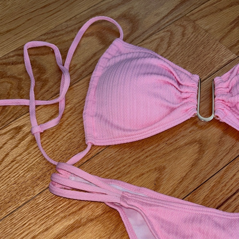 Pink Ribbed Bikini Set - Picture 7 of 8